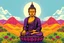 Placeholder: pop art pixels 1000 images budha in the style of ada vinci