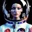 Placeholder: A female fashion model as an astronaut