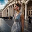 Placeholder: Beautiful model female fashion vogue style, portraits with dresses Gucci, Balenciaga, Chanel, background Rome via Nazionale, via Condotti, Piazza di Spagna, Dramatic ambience, wearing shining Diamond Jewelry, in sharp focus, post – processing, perfect composition, global illumination, Canon EF 16 – 35mm f/ 2. 8L III USM Lens on a Canon EOS 5D Mark IV camera, Cinematic lighting, Dramatic lighting, sharp focus, photorealistic, Ultimate Luxury, romantic mood, expressions, 4k, 8k, 16k, full ultra hd