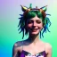 Placeholder: Ultra Realistic photo, medium shot view, drunken sweet dancer irish woman, carnival scene, monster hair, steampunk style. Green hair, confeti, smile, happy, festival, ovnis, gradient color fog. highly detailed, concept art, unreal engine 5, ray tracing, RTX, lumen lighting, ultra detail, volumetric lighting, 3d, finely drawn, high definition, high resolution.