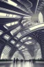 Placeholder: modern futuristic architectural structures of metro station in 2100