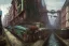 Placeholder: Corner Elevated Train run raid Train Canal River and corner shop greengrocer in colorful Italian street+Gothic city+BioShock+Dishonored+Bloodborne +trieste+Edinburgh+Chicago+victorian London+decòpunk Skyscraper+ +steampunk+biopunk+alphonse mucha, greg rutkowski,matte painting, cryengine, hyper detailed, felix kelly, fantasy art, seb mckinnon