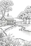 Placeholder: B/W outline art,coloring book page, full white, super detailed illustration for adult,cartoon style "Beautiful Country Girl: The Countryside Charm" coloring pages, crisp line, line art, high resolution,cartoon style, smooth, law details, no shading, no fill, white background, clean line art,law background details, Sketch style, strong and clean outline, strong and black outline