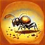 Placeholder: an ant under magnification, cute ,vector art, paiting