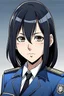 Placeholder: Female Police Chief with black hair and make it anime style