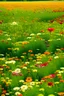 Placeholder: flower field with a lot of green, 16:9 format