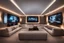 Placeholder: a dedicated home cinema room with LED ambient lighting in the walls make sure the room is completely symmetrical