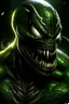 Placeholder: Portrait von Venom aus dem Spiderman universum, seine haut ist grün