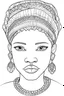 Placeholder: african girl face coloring page