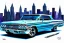 Placeholder: a true-to-life 1963 Chevrolet Impala, centered, intricate, extreme detailed, photorealism, center view, city background, pivot on chevrolet, pen and color marker painting by cheryl kelley