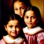 Placeholder: portrait of sisters Eira Santiago Arnau 10 year old and Dalia Santiago Arnau 6 year old by Velazquez,smiling, oil on canvas, cinematic composition, extreme detail,8k,fit full head inside picture,