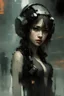 Placeholder: Virtual girl-neural network, cyberpunk, dystopia, by Jeremy Mann