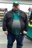 Placeholder: fat guy works at a gas station