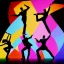 Placeholder: Jazz dancers, Silhouettes, gestures, vivid colors