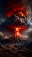 Placeholder: Back in time through a Time volcano, Machine in the parallel universe among the galaxies and the stars a big clouds of gas covering the sky from a distance Busch painting style nightmare