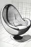 Placeholder: perspective drawing of a egg chair more details