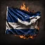 Placeholder: Hyper Realistic close-up view of burnt israel flag on dark rustic background