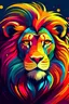 Placeholder: Acrtoon 2d art illustration . colorful lion