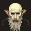 Placeholder: Russian Orthodox nosferatu with five yellow eyes and tentacle beard and long arms and fingers and a head plates