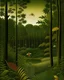 Placeholder: A jungle filled with insects painted by Henri Rousseau