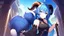 Placeholder: Girl, blue hair, goat horns, goat tail, clearing