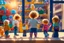 Placeholder: a little boy with curly blond hair is standing with his back to us, looking at toys (stuffed animals, building blocks, trains, legos, rocking horses) in a toy shop window Nikon D850 digital painting fantasy 4k very attractive fantastic view ultra detailed 4K 3D cinematic postprocessing in sunshine