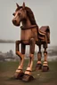 Placeholder: A wooden horse with glowing eyes