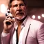 Placeholder: portrait a crystalised white pink harrison ford as han solo, atmospheric, realistic, unreal engine, lighting, octane render, scifi suit