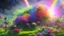 Placeholder: verybeautiful-magical-garden-of-the-angelic-kingdom-blue-and-pink-plants-and-trees-small-river-sunshine-flowers-haze-thumb-rainbow-ufo-bright-colors-light flowers