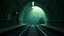 Placeholder: GAME CONCEPT ART .two poin perspective.Station platform and stairs from side .photograph inside of hole .Inside the old subway tracks, . Low light and closed green moss walls. Like the original design of the game space ,digital art.landscape,far camera old painting,2 Chen and George Hopper, Rembrandt lighting, a dark green color scheme, ethereal light. --ar 13:16 --v 6. 0 metro game