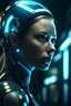 Placeholder: cinematic film still, cybernetic style futuristic style space fighter girl, cute, futuristic, sexy, sleek, modern, ultramodern, high tech, detailed, technological, cybernetic enhancements, robotics, artificial intelligence themes, shallow depth of field, vignette, highly detailed, high budget Hollywood movie, bokeh, cinemascope, moody, epic, gorgeous, film grain, grainy