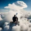 Placeholder: Man Smoking a Cigar making soke circles, sitting on ttop of a cloud *%!))))*&%