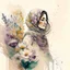 Placeholder: woman,life,freedom,iran hand-drawn watercolor, muted tones, flowers everywhere, REALISTIC