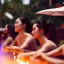 Placeholder: Hot girls partying by the pool., closed eyes, rtx, reflection, 8k, glow, winning photography, caustics