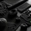 Placeholder: Flat lay, infinite pattern, wool, tiliable, dark grey,
