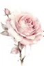 Placeholder: clipart , rose, white background, watercolor, side view, drawing , realism, beautiful, delicate shades, beige, powdery, pink, pale pink, sequins, shimmer, 3d effect, careful drawing of details, volumetric watercolor, aesthetically pleasing, professional photo, realistic photo, hyperdetalization