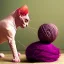 Placeholder: sphynx cats playing with coloured balls of yarn, fantasy style