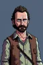 Placeholder: Create a 16 bit pixel art image of Rick Grimes from "The Walking Dead"