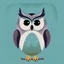 Placeholder: Owl + moin. Logo design minimalist. Soft colors. Simple,