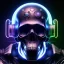 Placeholder: cyberpunk style ink ball skull picture in detailed tecnomancer frame, big black eyes, unreal engine 5, 8k resolution, photorealistic, ultra detailed, frame extreme sharp, accurate