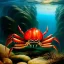 Placeholder: ultra detailed fullbody Drawing of Sea monster Gigantic Red Crab on the shore ,open mouth, with sharp teeth, with glowing red eyes,with humungus pincers, extremely detailed digital painting, intrincate, extremely detailed face,crystal clear Big eyes, in the style of Frank Frazetta, mystical colors , perfectly centered image, perfect composition, rim light, beautiful lighting, 8k, stunning scene, raytracing