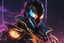 Placeholder: Miles with RGB cyber mask in 8k solo leveling shadow artstyle, Crystal and Symbiote them, neon effect , magic circle, close picture, full body, apocalypse, intricate details, highly detailed, high details, detailed portrait, masterpiece,ultra detailed, ultra quality