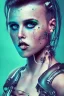 Placeholder: Danish Singer MØ cyberpunk, dark tones, high lighting