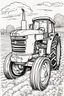 Placeholder: coloring page, farm tractor, cartoon style, thick lines, low detail, no shading