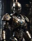 Placeholder: Power Ranger Mechanism classic robot,hyperrealism, masterpiece, expert, 8K, dramatic lighting, sharp focus, dark, black, steampunk