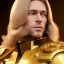 Placeholder: beautiful cosmic golden male, long hair, nice smiling, delicate colors, beautiful glamour galactic golden dress, ultra sharp focus, 8k, unreal engine 5, extremely sharp detail, light effect, soft light atmosphere of a spaceship, smooth, full of details, face in front, complete vision of face and body