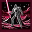 Placeholder: retro fantasy art of a heroic space knight with laser sword