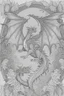 Placeholder: coloring book page of a flying dragon, mandalas