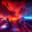 Placeholder: cyberpunk, landscape, GUITARS, cinematic, highly detailed, close up, 4k, deep colors, gold, fire, red, purple, dark, ethereal, utopia, apocalypse, from outer space