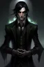 Placeholder: the dark butler, young elf with dark hair, dark clothes, shadow magic
